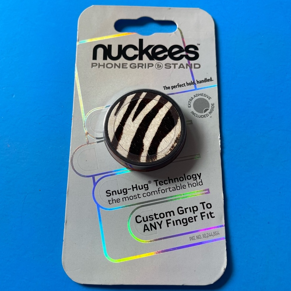 Nuckees Phone Grip & Stand - FUZZY ZEBRA